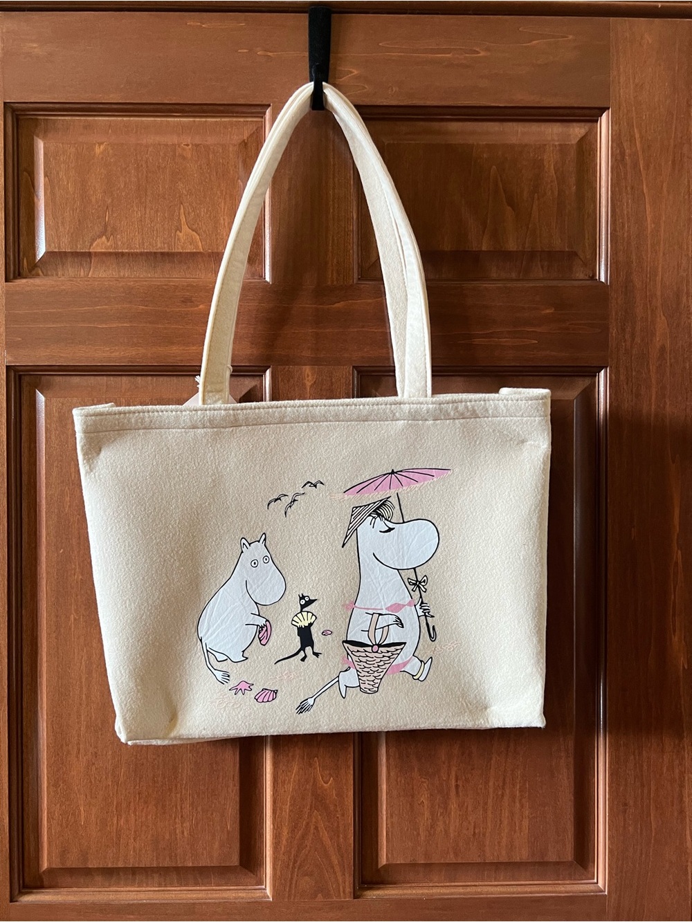 Moomin Beach Bag by Muurla Tan and White Oversized
